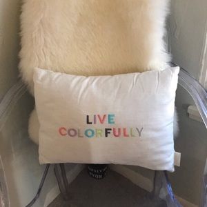 kate spade “live colorfully” pillow